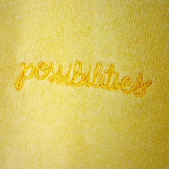 Embroidered Sunny Golden Yellow Slight Crop Sweatshirt - Picture 3 of 4